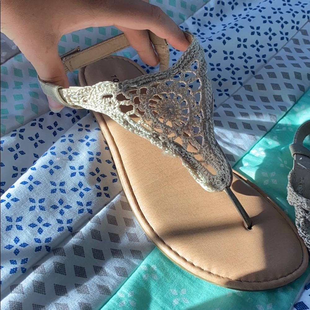 torrid crochet gold sandals